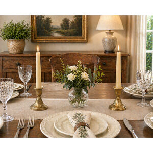 Stangl Gold Gilt 3" Candlestick Granada Gold on Tan Body